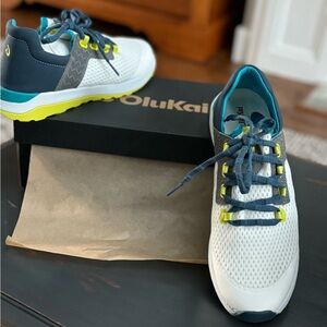 Olukai Women’s White and Blue Sneakers